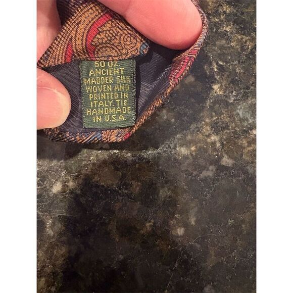 Club Room Men's Vintage Paisley Silk Tie Multicolor Classic Length - Picture 4 of 4